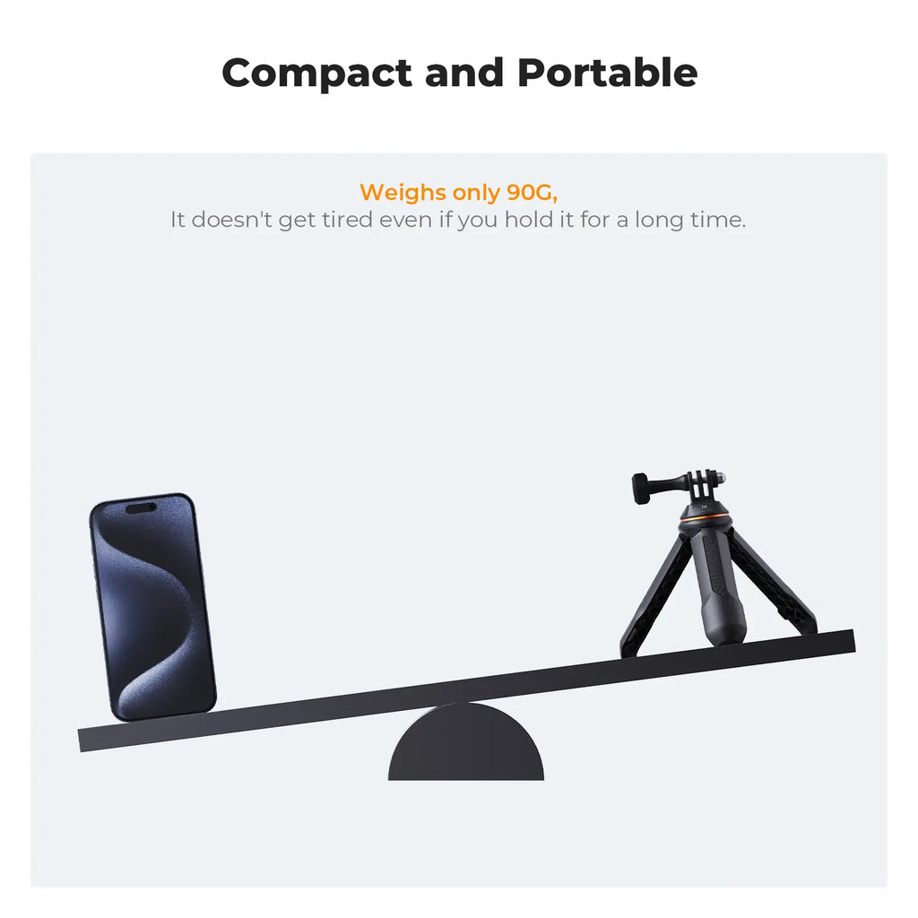 K&F CONCEPT MS03 Small 13"/33Cm Action Camera Tripod Stand - Travel Tripod, Mobile Accessories, Clip Mount for Gopro, Action Cameras, Smartphones (Live Streaming, Vlog Selfies)