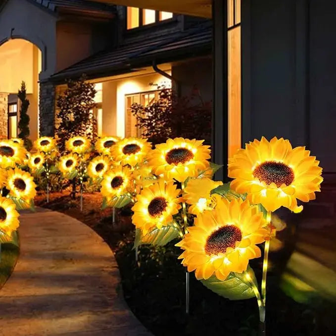 Illuminate Your Garden with Summervibes LED Sunflower Lights - Realistic Night Glow for a Stunning Outdoor Oasis