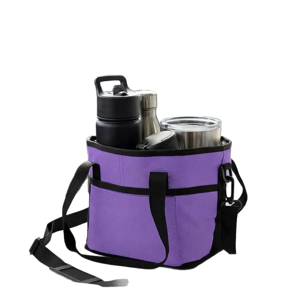 Portable Camping Backpack Insulated Cup Caddy Tote Bag with Adjustable Shoulder Strap and Multi-Pocket Dividers, Portable Drink Carrier for Outdoor Picnics, Beach Trips, Tailgating, and Daily Commute Delivery Services