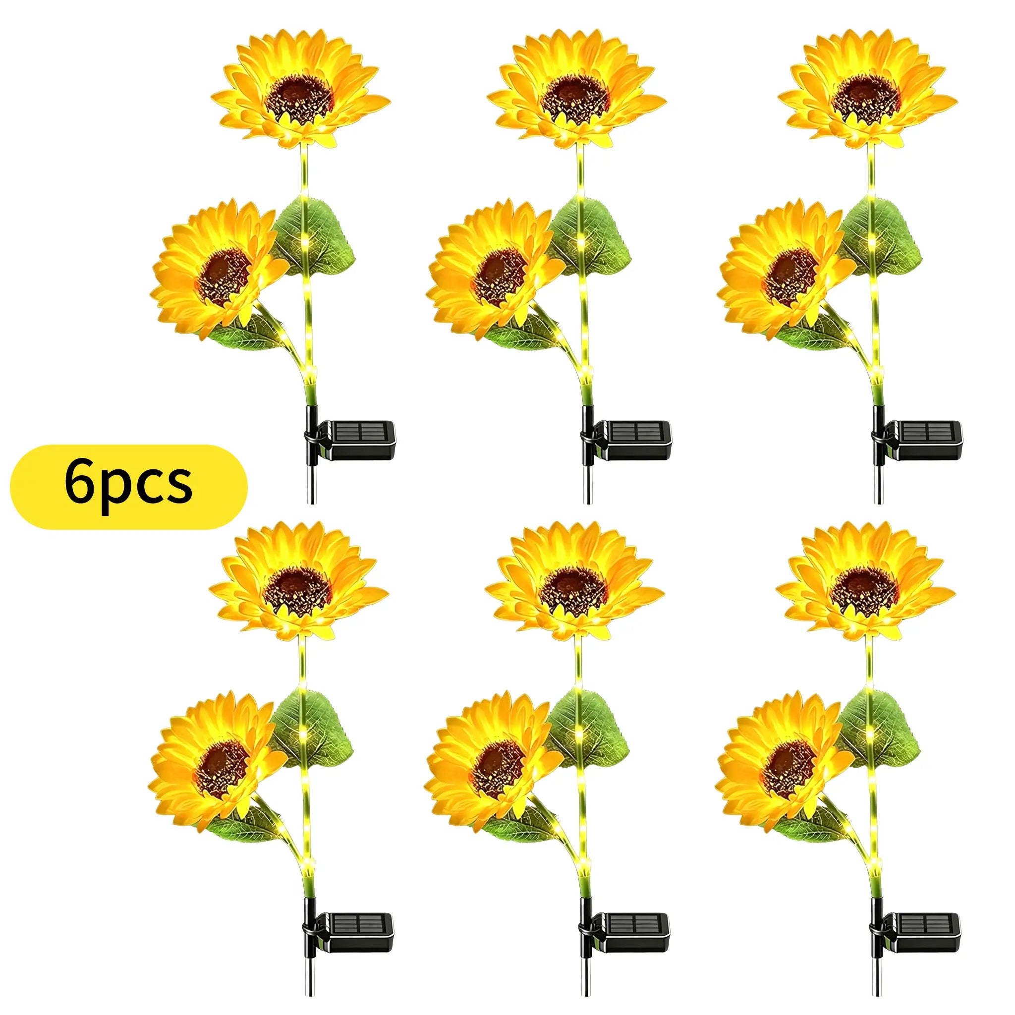 Illuminate Your Garden with Summervibes LED Sunflower Lights - Realistic Night Glow for a Stunning Outdoor Oasis