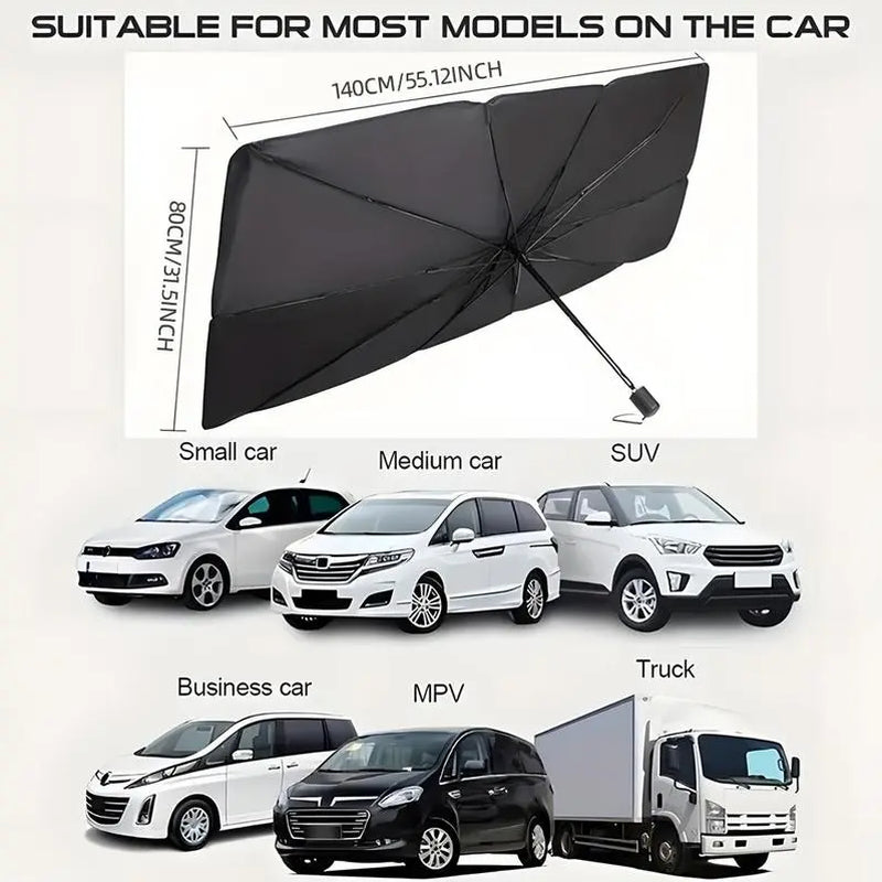 Foldable Anti-Uv Windshield Sunshade, Multipurpose Car Front Window Heat Protective Umbrella for Sedan Suvs, Automotive Exterior Accessories for Men & Women, Car Stuff, Vehicle