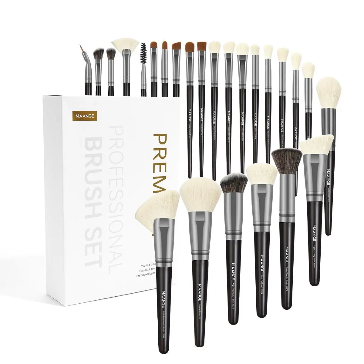 MAANGE Soft Bristle Makeup Brushes Sets, Multifunctional Makeup Brushes, Cosmetic Brushes, with Comfortable Grip, 25Pcs/Set Makeup Tools for Foundation, Powder, Concealers, Eyeshadow, Blush, Valentine'S Day Gift, Makeup Brush Kit