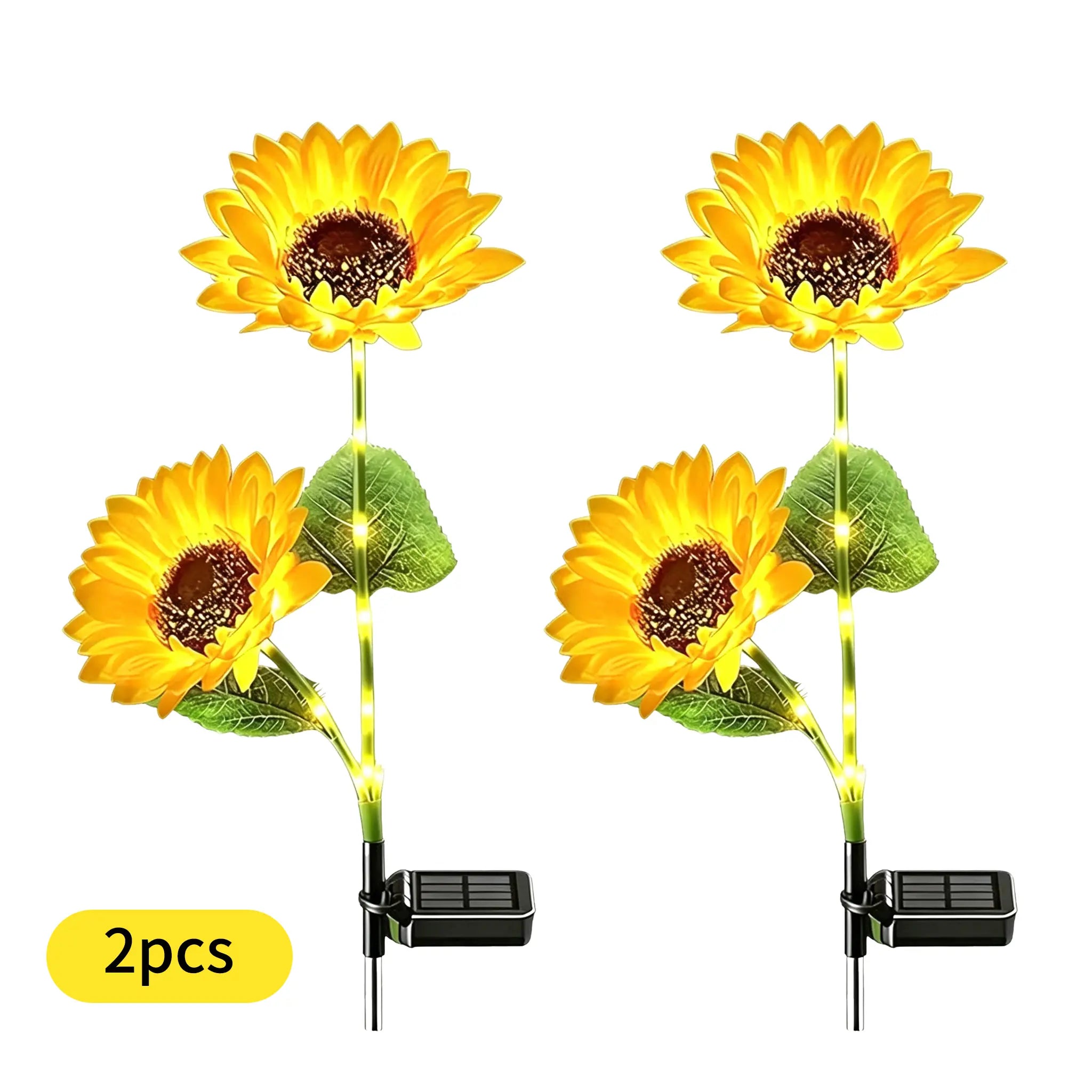 Illuminate Your Garden with Summervibes LED Sunflower Lights - Realistic Night Glow for a Stunning Outdoor Oasis