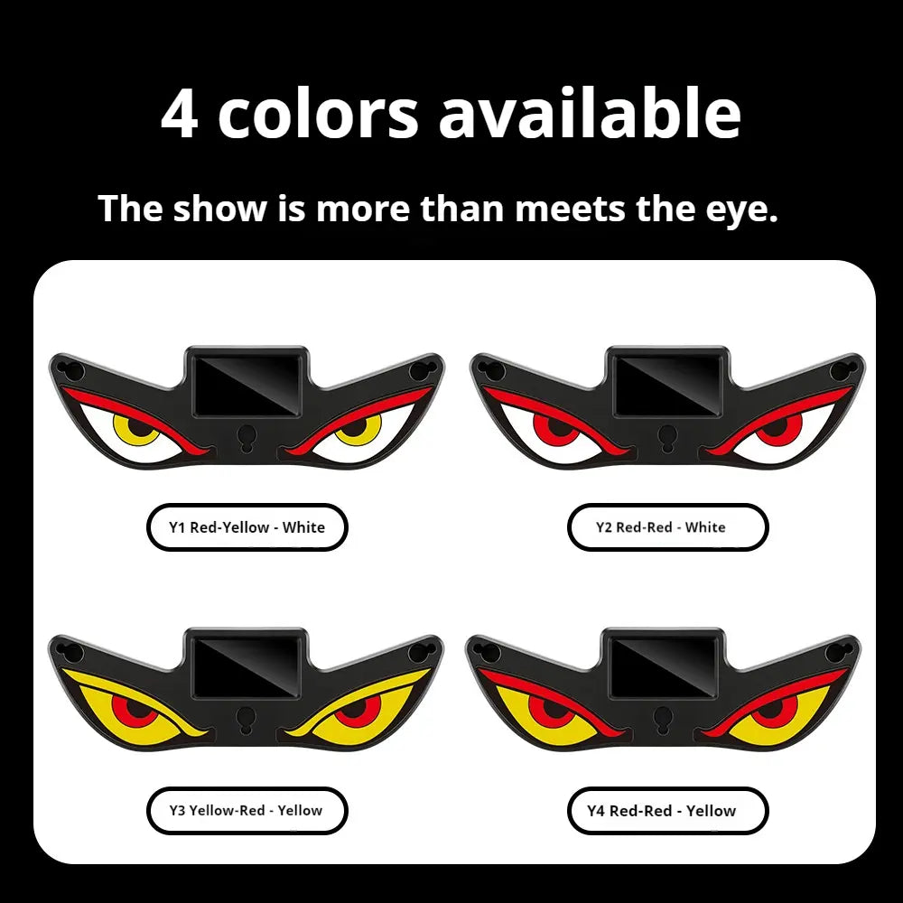 DIYCOM Dynamic LED Car Rear Window Display – Vampire Devil Eye Emoji Panel, Programmable Scrolling Message Screen, USB Powered Auto Decorative Light for Night Driving, Funny Car Accessory