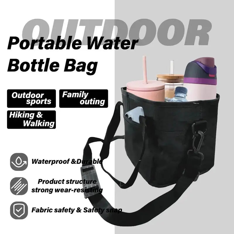 Portable Camping Backpack Insulated Cup Caddy Tote Bag with Adjustable Shoulder Strap and Multi-Pocket Dividers, Portable Drink Carrier for Outdoor Picnics, Beach Trips, Tailgating, and Daily Commute Delivery Services