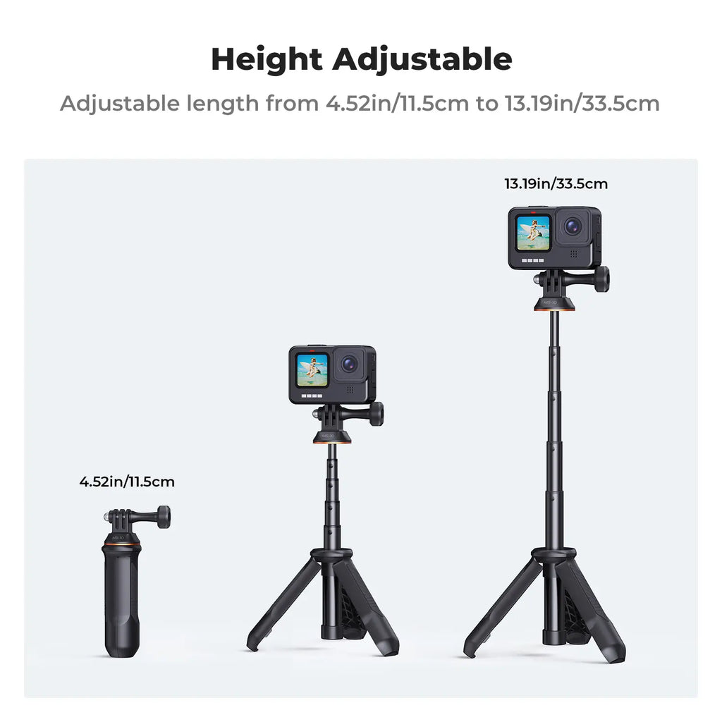 K&F CONCEPT MS03 Small 13"/33Cm Action Camera Tripod Stand - Travel Tripod, Mobile Accessories, Clip Mount for Gopro, Action Cameras, Smartphones (Live Streaming, Vlog Selfies)