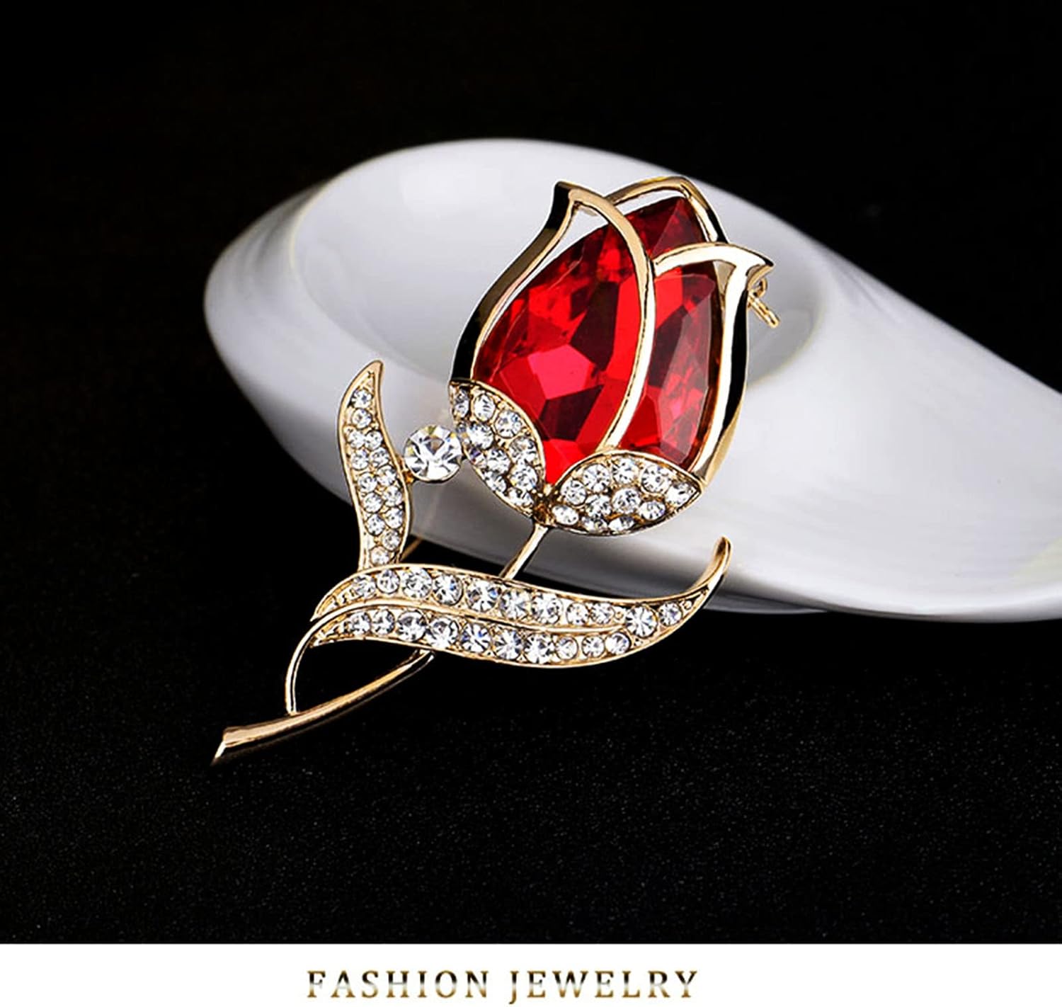 Enchanting Preserved Red Rose Gift Box - Eternal Love with Ruby Brooch, Perfect for Special Occasions and Thoughtful Gifting