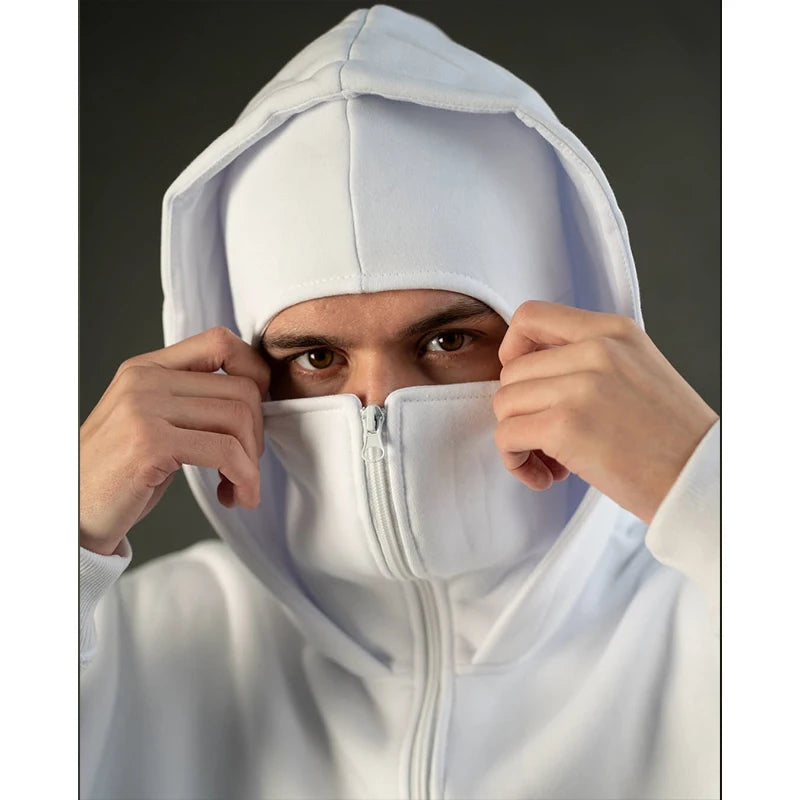 Men's Windproof Double Hat Zipper Hoodie - Perfect for Outdoor Adventures, Hiking, and Travel