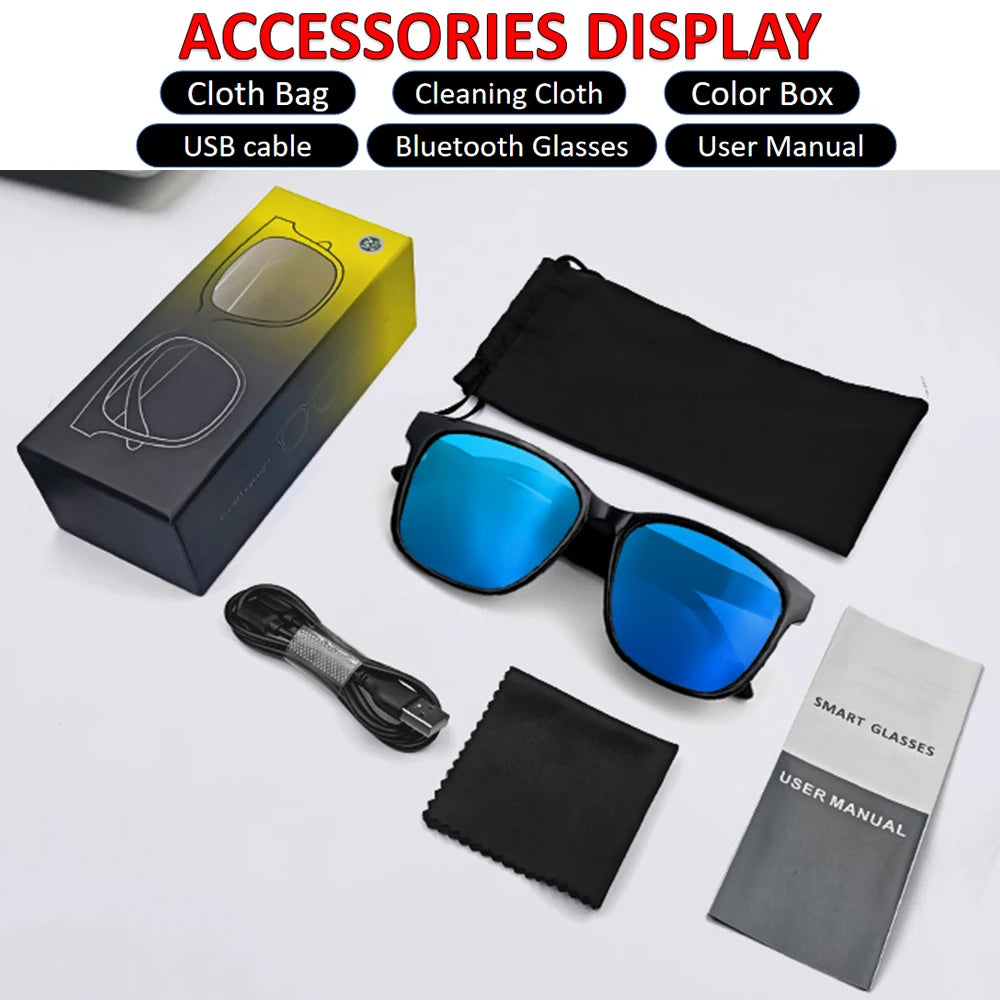 Experience the Future of Eyewear with Bluetooth Audio Sunglasses - UV400 Polarized Lens & Touch Control for Music and Calls