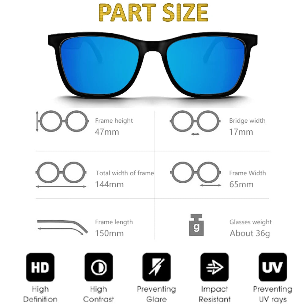 Experience the Future of Eyewear with Bluetooth Audio Sunglasses - UV400 Polarized Lens & Touch Control for Music and Calls