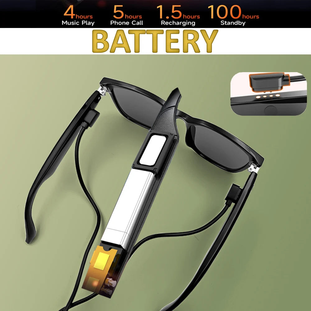 Experience the Future of Eyewear with Bluetooth Audio Sunglasses - UV400 Polarized Lens & Touch Control for Music and Calls