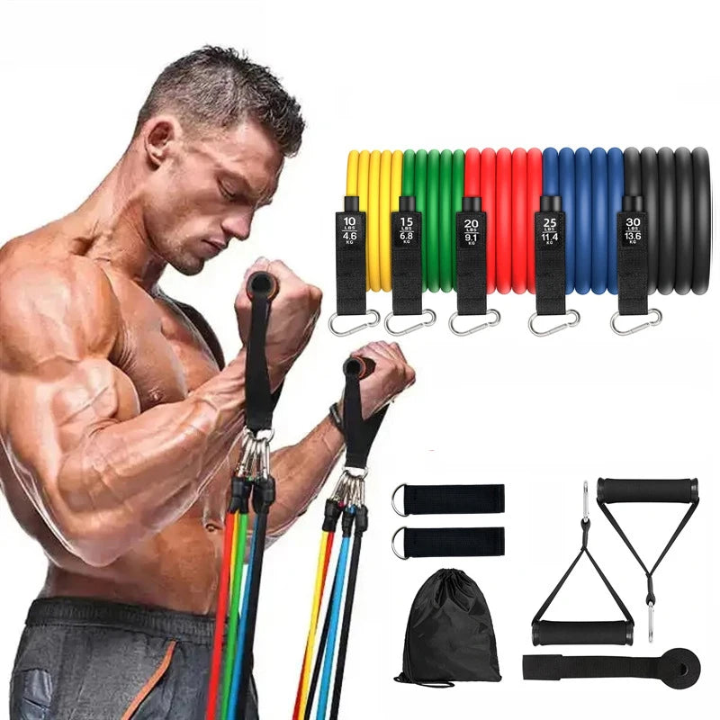 Ultimate 11-Piece Multifunctional Tension Rope Set for Unisex Strength Training - Perfect for Hanging Workouts!