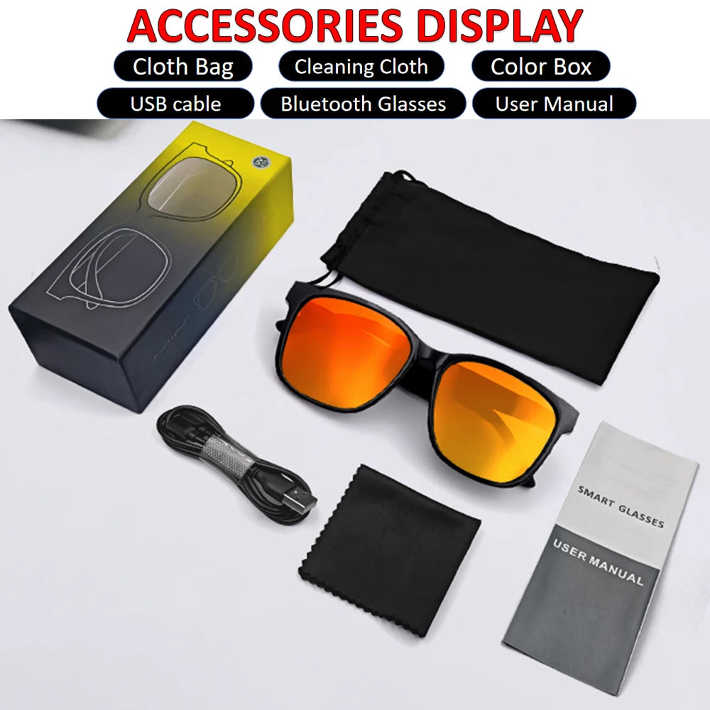 Experience the Future of Eyewear with Bluetooth Audio Sunglasses - UV400 Polarized Lens & Touch Control for Music and Calls