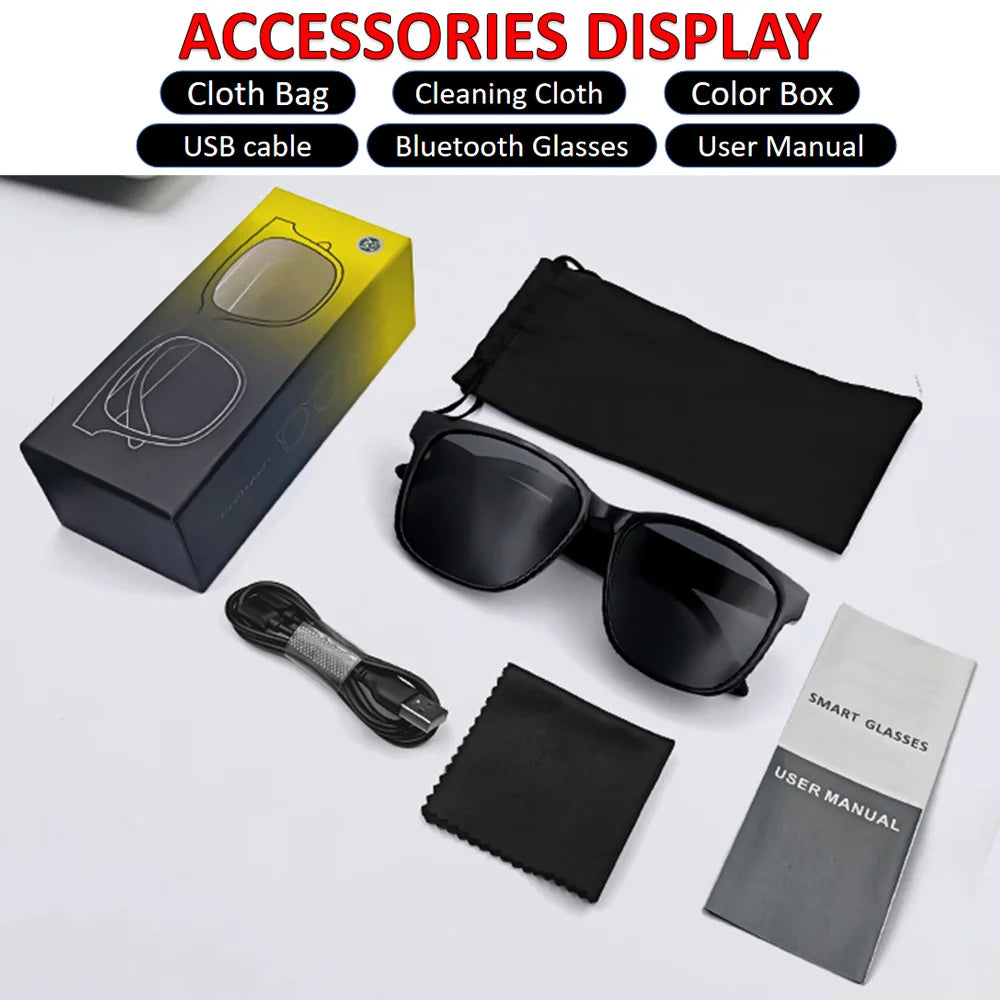 Experience the Future of Eyewear with Bluetooth Audio Sunglasses - UV400 Polarized Lens & Touch Control for Music and Calls