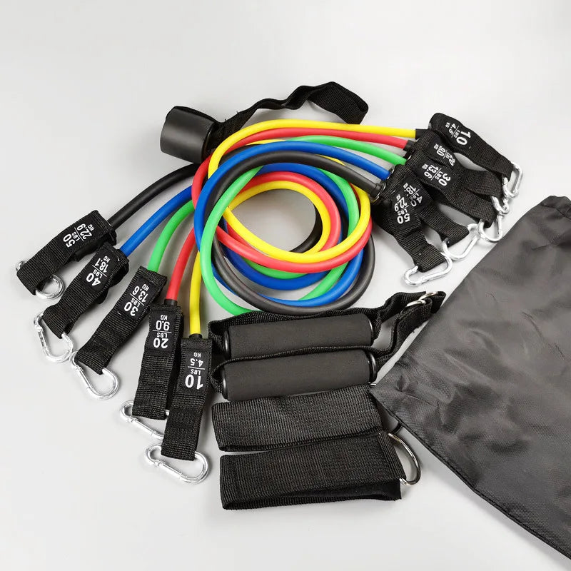 Ultimate 11-Piece Multifunctional Tension Rope Set for Unisex Strength Training - Perfect for Hanging Workouts!