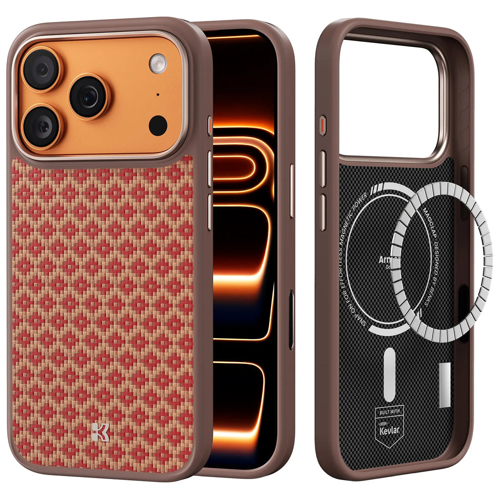 BENKS Armorgrid Armorpro Kevlar Aramid Fiber Case for Iphone 17 Pro Max with Camera Control Button, [Compatible with Magsafe] Military Grade Protective Case Built with Dupont Kevlar Aramid Fiber