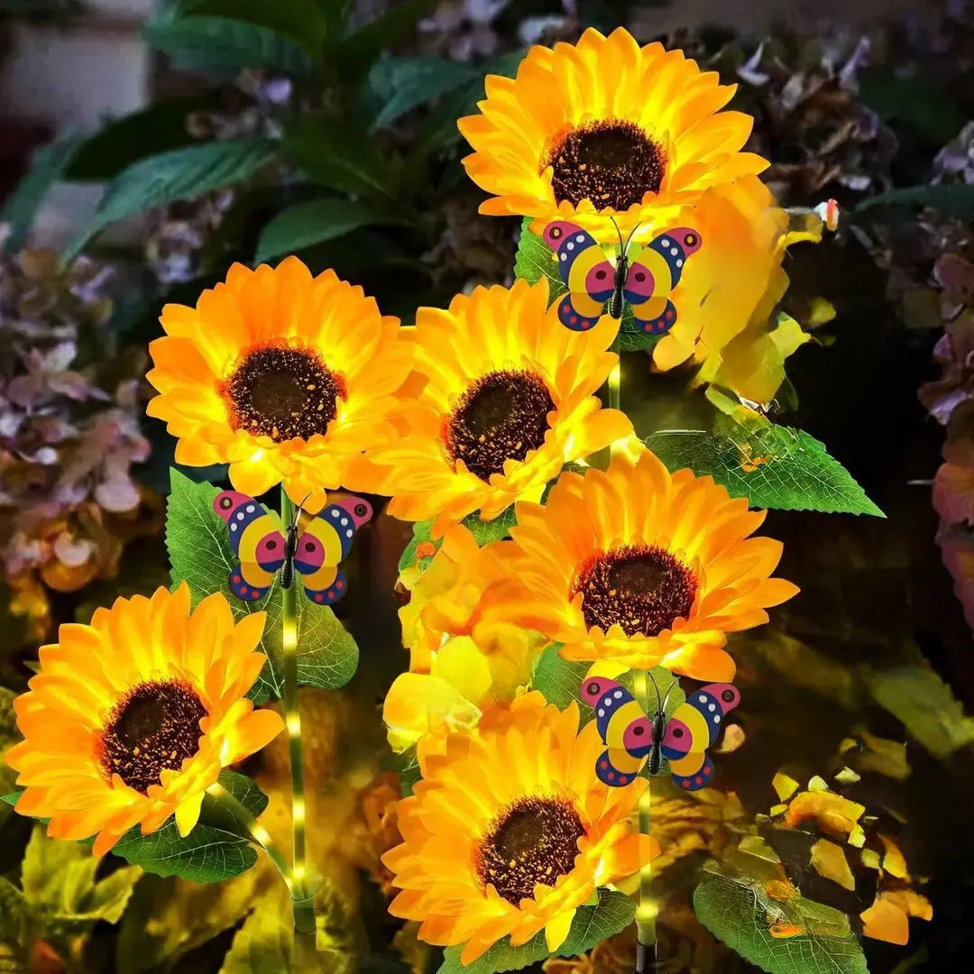 Illuminate Your Garden with Summervibes LED Sunflower Lights - Realistic Night Glow for a Stunning Outdoor Oasis