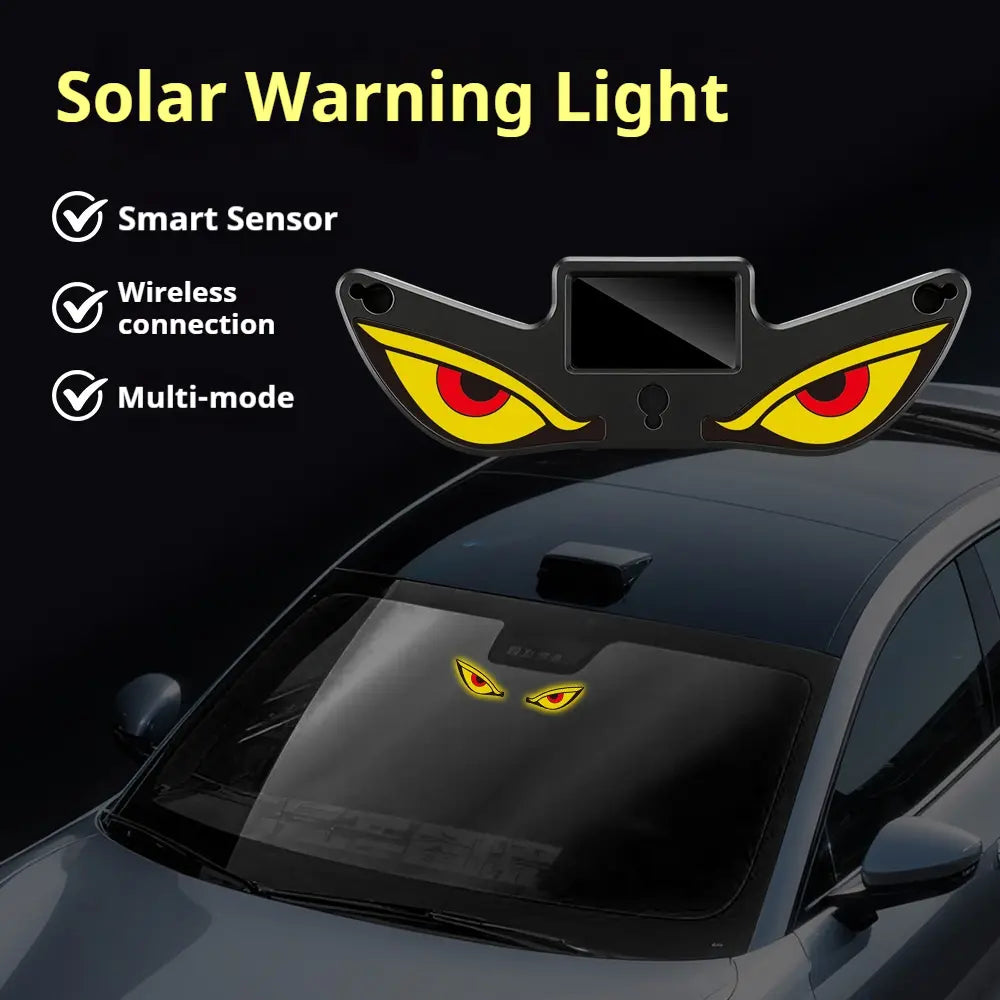 DIYCOM Dynamic LED Car Rear Window Display – Vampire Devil Eye Emoji Panel, Programmable Scrolling Message Screen, USB Powered Auto Decorative Light for Night Driving, Funny Car Accessory