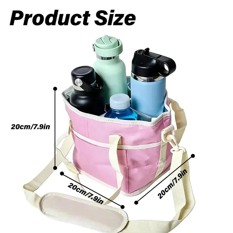 Portable Camping Backpack Insulated Cup Caddy Tote Bag with Adjustable Shoulder Strap and Multi-Pocket Dividers, Portable Drink Carrier for Outdoor Picnics, Beach Trips, Tailgating, and Daily Commute Delivery Services