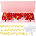 Mother'S Day MOM Empty Flower Gift Box Letter Shaped Fillable MOM Gift Box with Plastic Liners 24 Gold Butterfly Decor 50 Bouquet Flower Pins DIY Craft Gift Set for Valentine Birthday