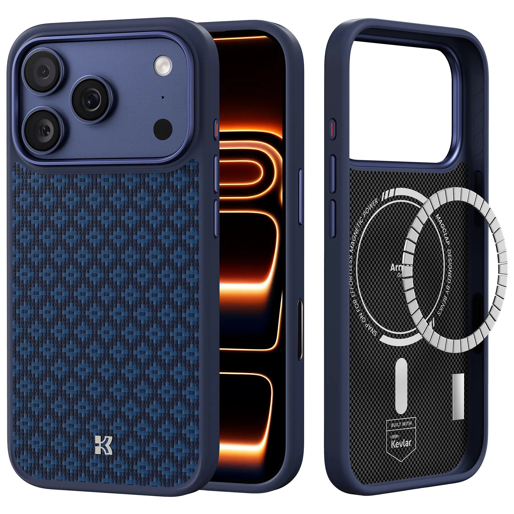 BENKS Armorgrid Armorpro Kevlar Aramid Fiber Case for Iphone 17 Pro Max with Camera Control Button, [Compatible with Magsafe] Military Grade Protective Case Built with Dupont Kevlar Aramid Fiber