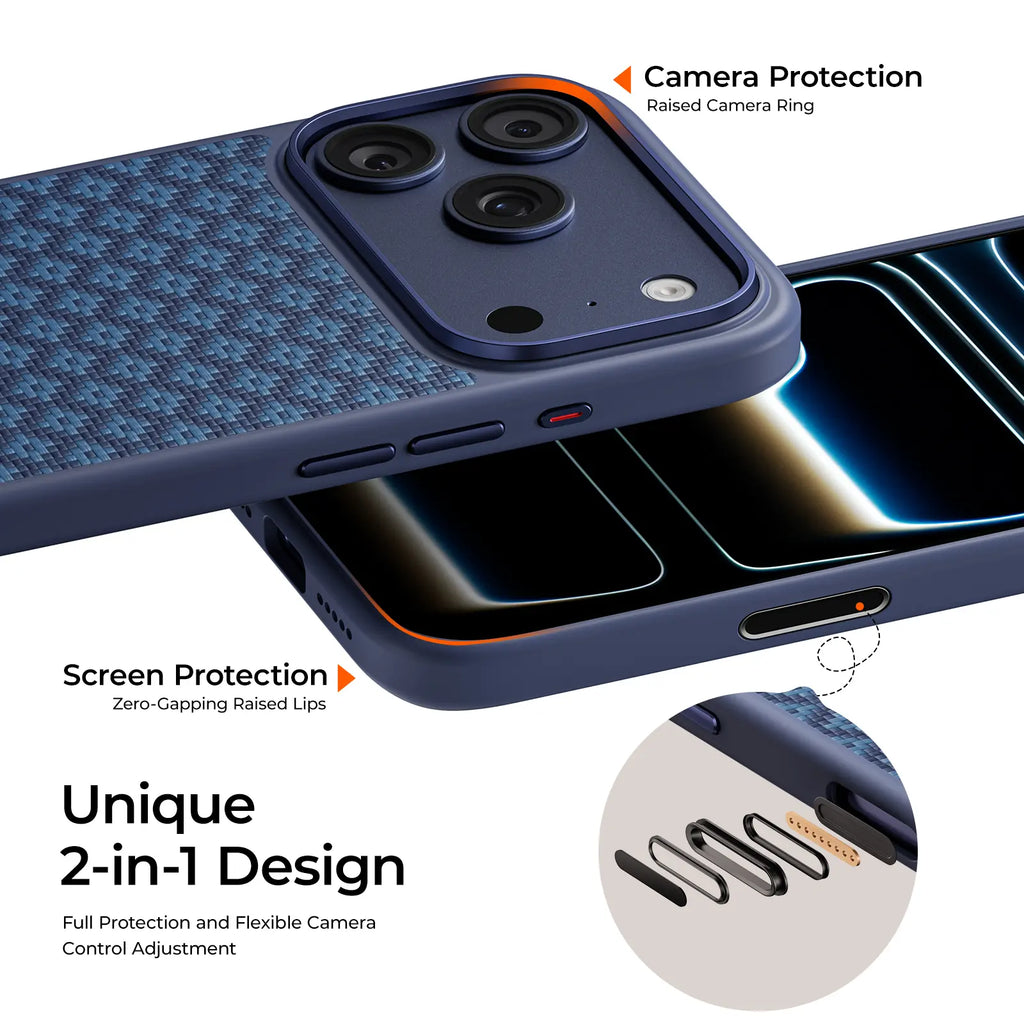 BENKS Armorgrid Armorpro Kevlar Aramid Fiber Case for Iphone 17 Pro Max with Camera Control Button, [Compatible with Magsafe] Military Grade Protective Case Built with Dupont Kevlar Aramid Fiber