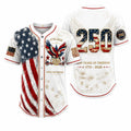 Men'S USA 250Th Anniversary Baseball Jersey Patriotic American Flag Eagle Button down Shirt 1776-2026, Vintage Distressed 4Th of July Independence Day Graphic Tee, Unisex Casual Sports Top for Men Women, White
