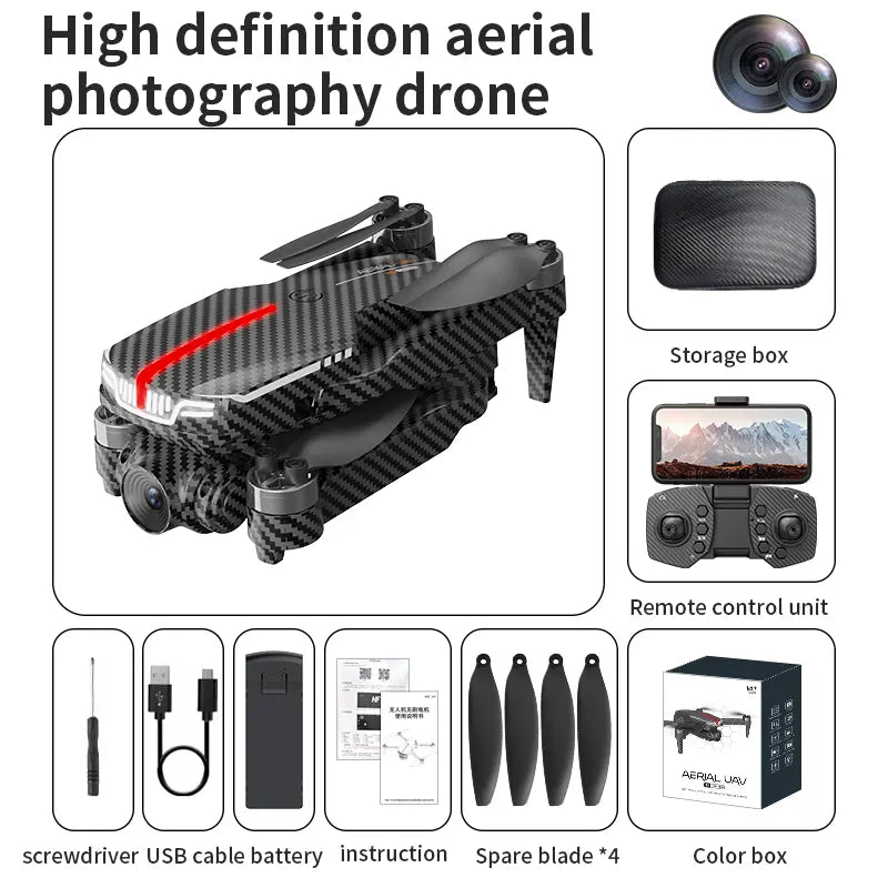 2026 Upgraded M8 Pro Drone – 4K EIS HD Photography, GPS Smart Positioning, Optical Flow Stable Flight, Auto Return, Powerful Brushless Motor, Easy to Use for Beginners